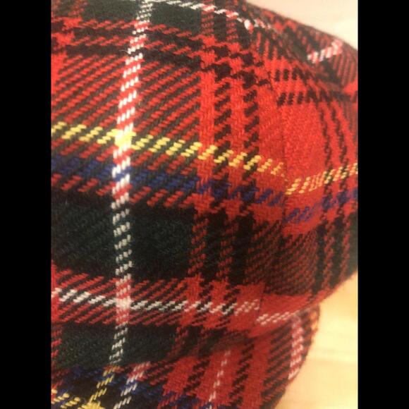Vintage J.S. Wilson Limited Newsboy Cap Snap Close Red Plaid Breton Hat England - Picture 3 of 6